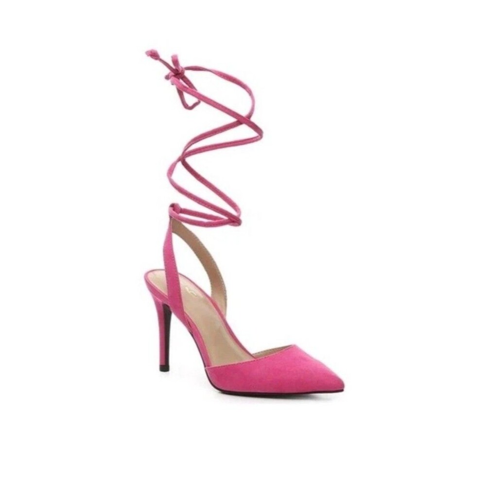 Mix No. 6 Size 9 Hot Pink Haline Pump Ankle Wrap Stilletto Heels NWOB